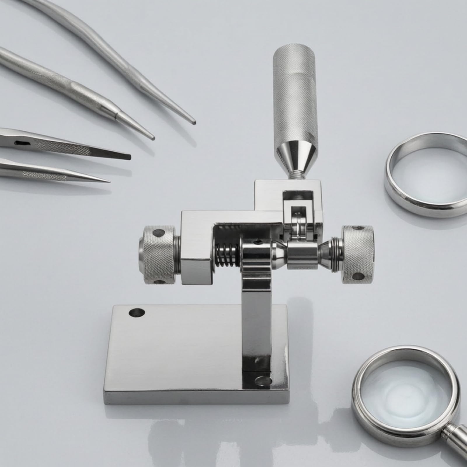 Manualer Ringexpander Ringdehner Ringspanner Ringsizer aus Stahl mit Rutschfestem Griff Und Knurlierten Einstellknöpfen Sanfte Vergrößerung der Ringe