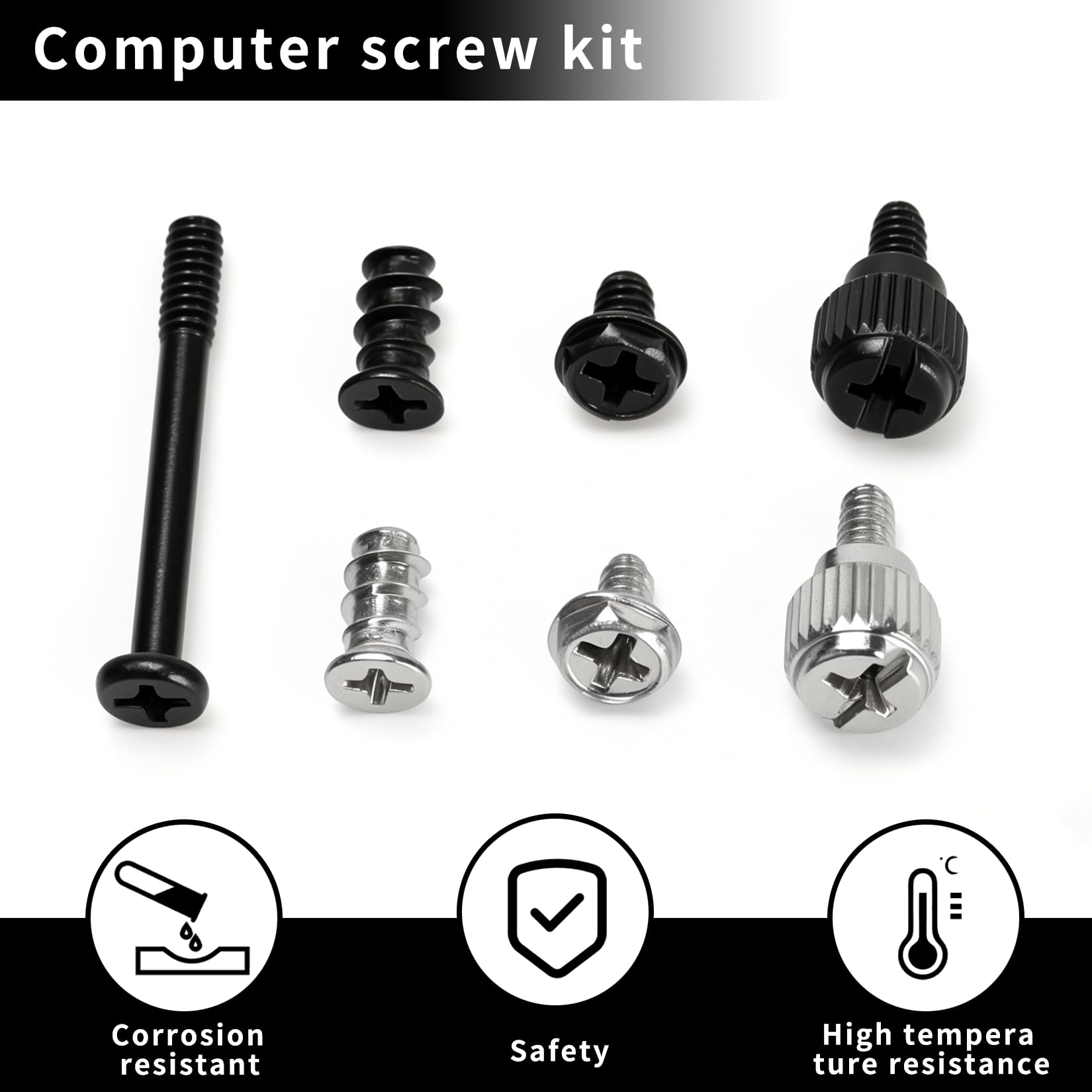 240 PzViti per Computer, Set di Viti per PC, Viti per scheda madre, ventole del case del PC, set di vite a testa zigrinata distanziali per computer, componenti e accessori