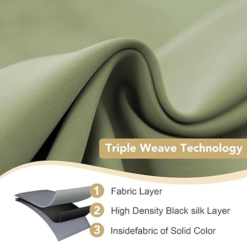 Miniatura 40 de H.Versailtex - Cortinas opacas con aislamiento térmico para oscurecer la habitación, cortinas extralargas, paneles con ojales