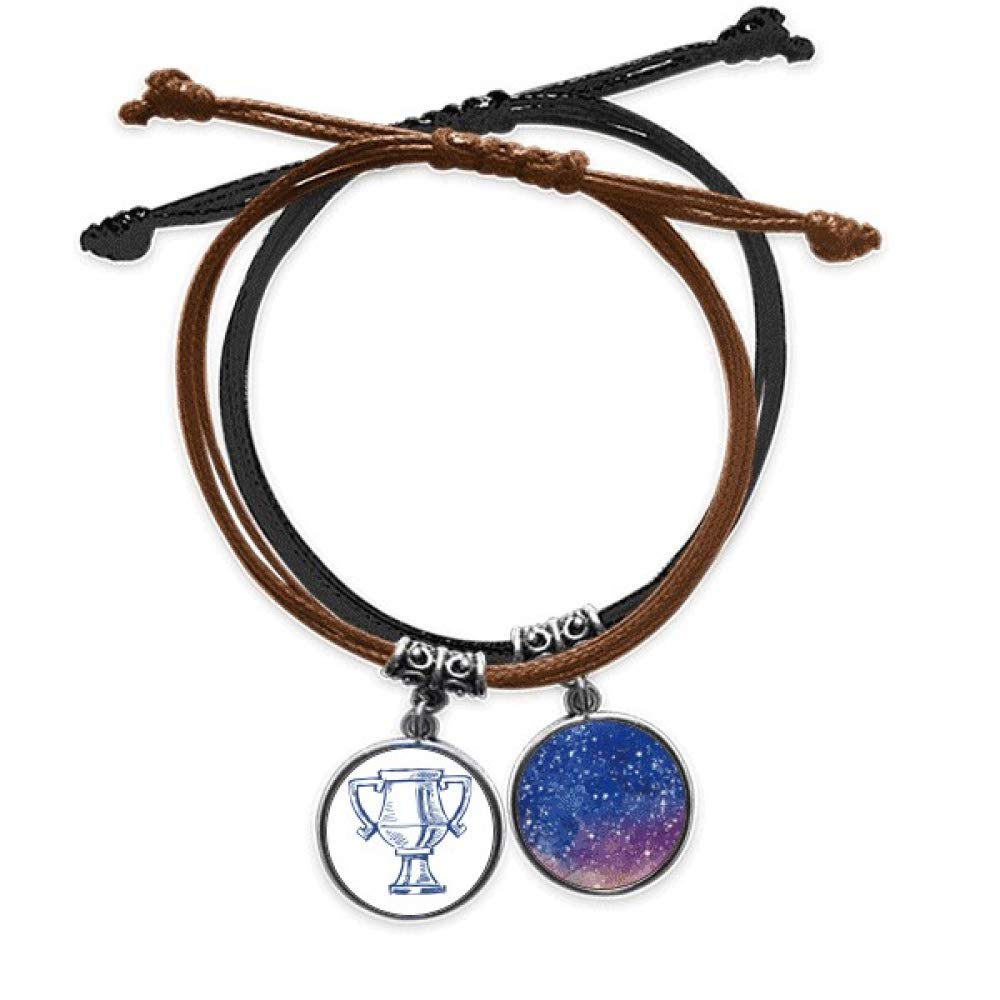 Pulsera de fútbol de cuerda mano cadena cuero cielo pulsera deportiva para torneos de liga 3