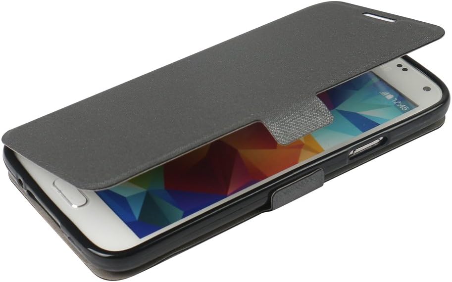 S5 Case, Galaxy S5 Case, MTRONX Magnetic Ultra Folio Flip Slim PU Leather Soft TPU Twill Case Cover with Stand for Samsung Galaxy S5 - Gray(MS-GY)