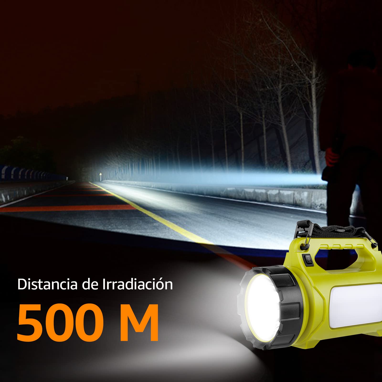 Lepro Linterna de Cámping Recargable 1000 Lúmenes, Antorcha LED CREE, 5 Modos de Luces de Trabajo Power Bank, Farol de Cámping Impermeable para Senderismo, Pesca, Emergencia y Más