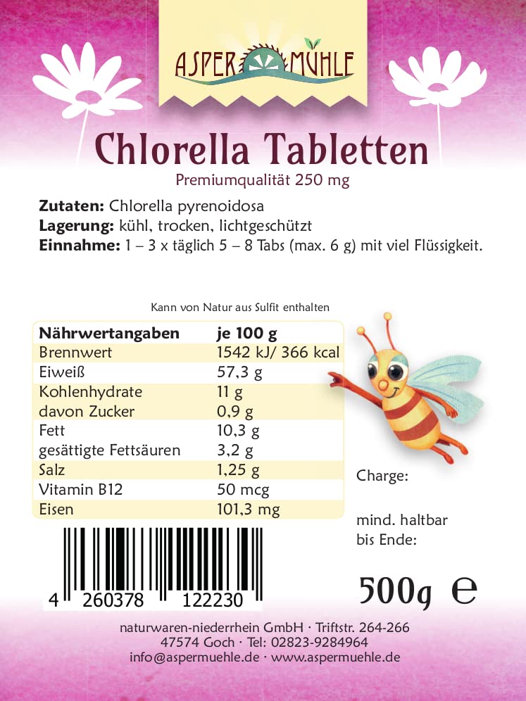 Chlorella pyrenoidosa Tabletten – Premiumqualität 1kg zu je 250mg