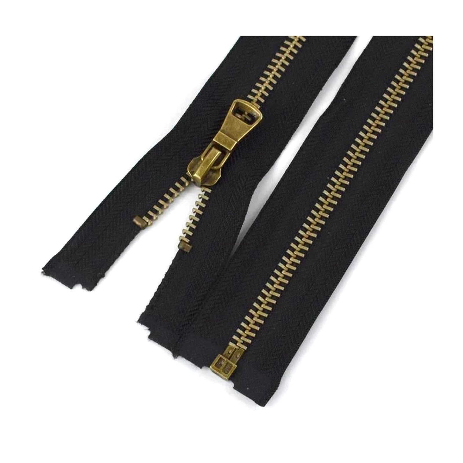 Cremallera, Cremalleras para Coser, Cremallera for Coser 2 uds 5# Cremallera de Metal Dientes de Bronce Cremallera de Extremo Abierto Bolsa Chaqueta Cremallera de Costura(Black,70cm)