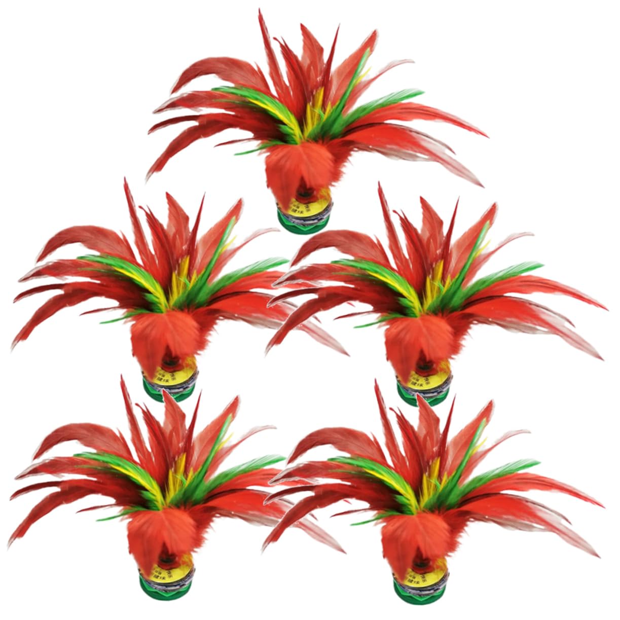 BESPORTBLE 5PCS Colorful Kick Shuttlecocks for Exercise Traditional Chinese Jianzi Foot Sports for Indoor Enhance Coordination and Leg Strength