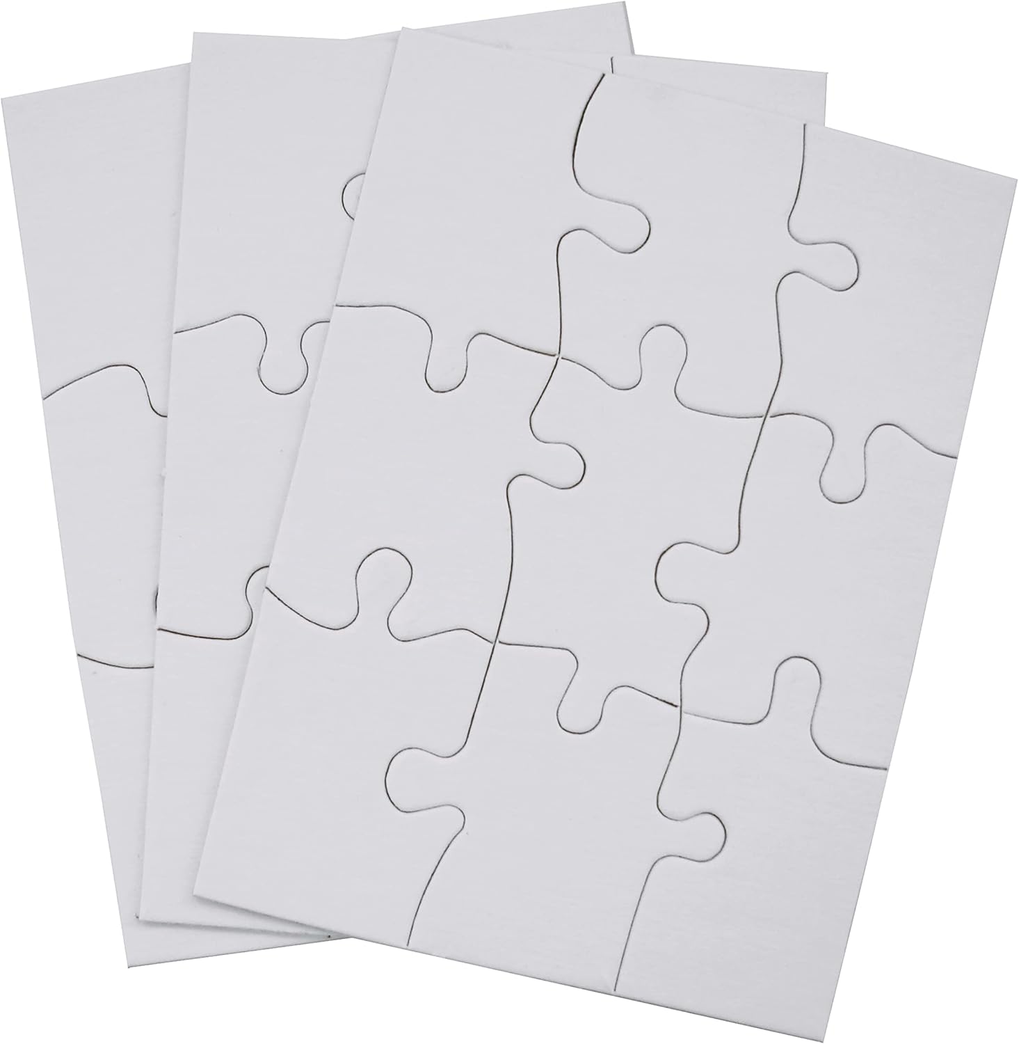 INOVART Puzzle-It 63-Piece Blank Puzzle, 24 Puzzles Per Package, 8-1/2" x 11", White