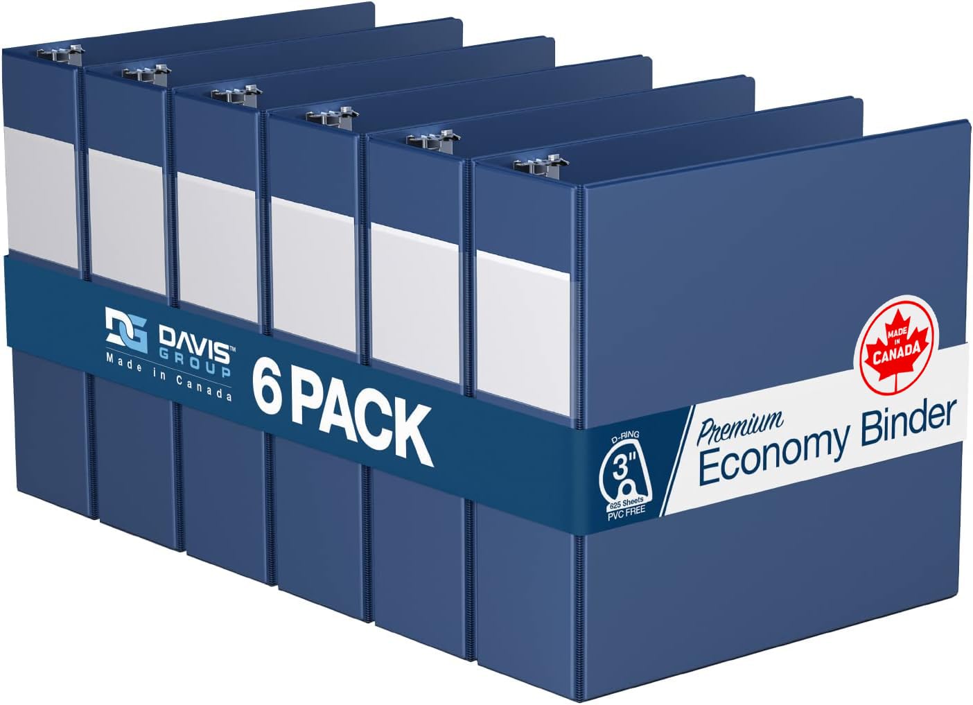 Premium Economy 6-Pack 3-Ring Binders for School or Office, D-Ring Binders, 3 Inch, Royal Blue — image 1