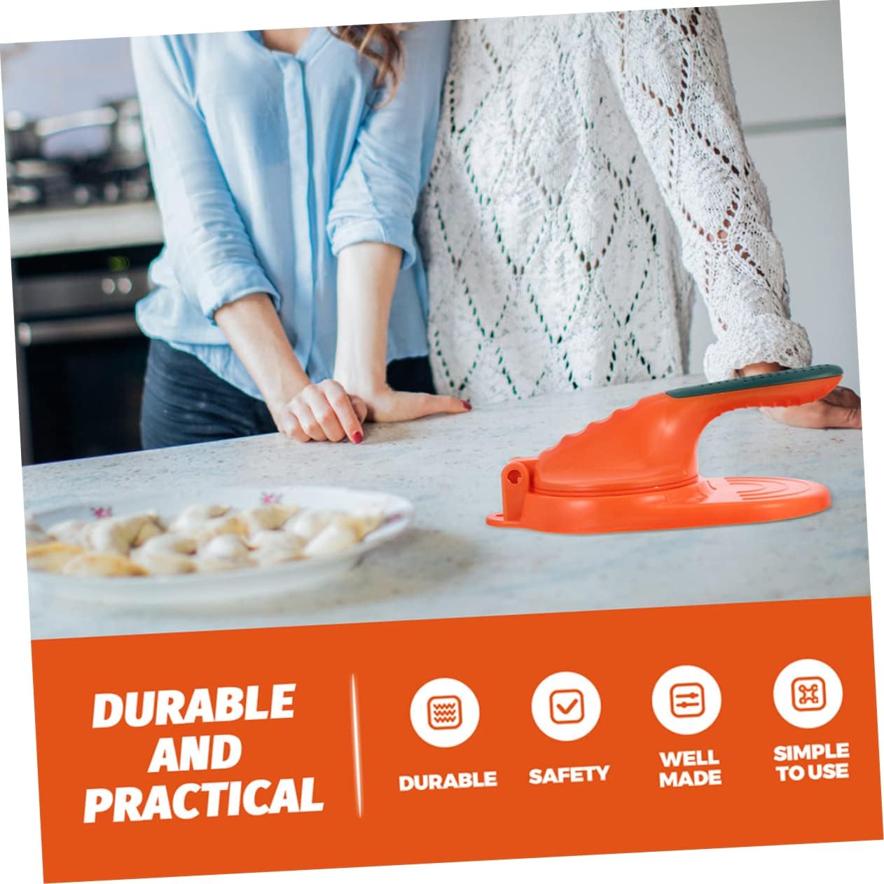 MAGICLULU 2pcs Dumpling Wrappers Dough Presser Professional Dumpling Making Tool Easy to Use Molds