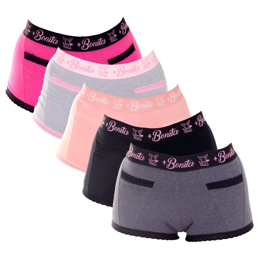 Kit com 5 Shortinhos Bang Bang Algodão Penteado