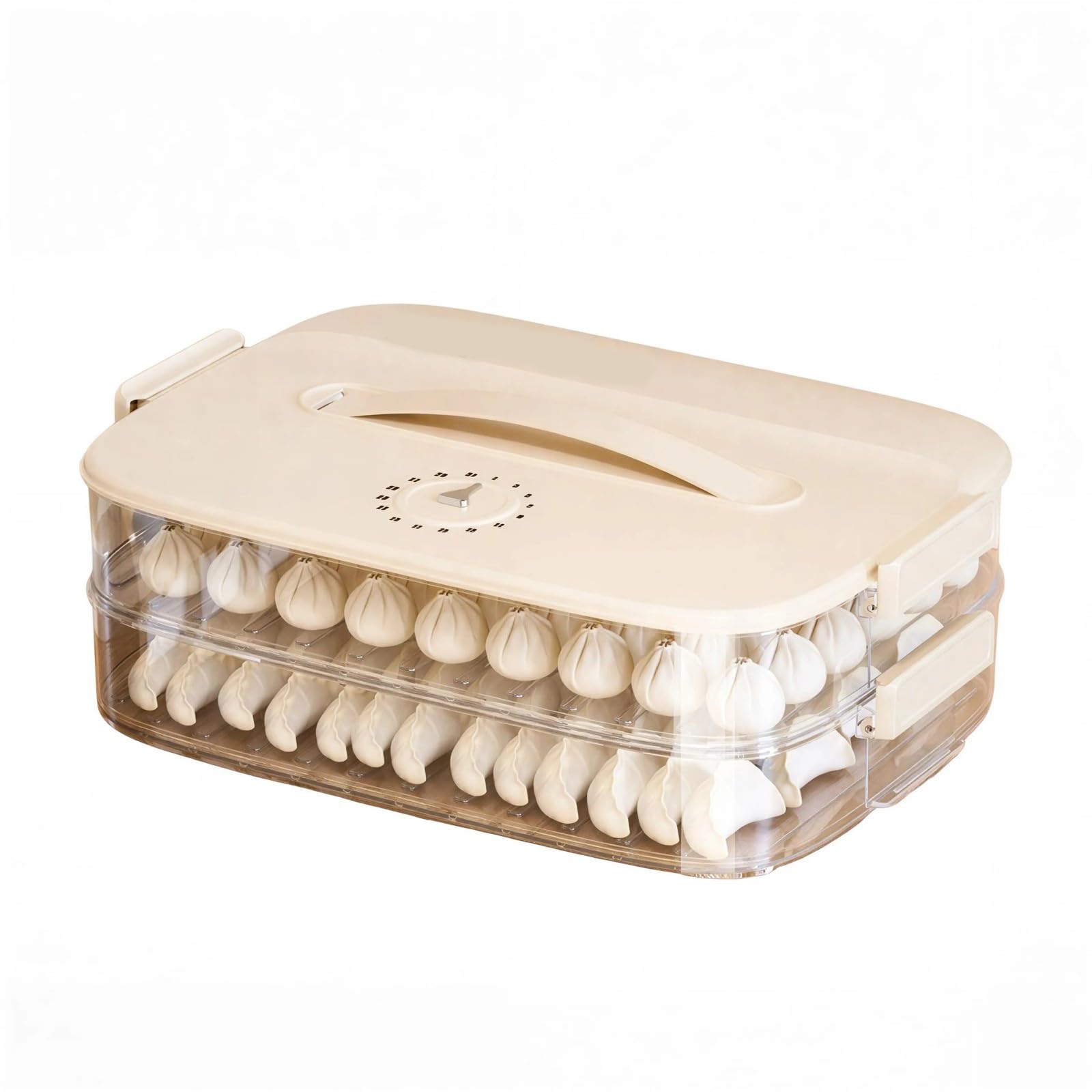 HDOYTXXM Easy Cleaning Dumpling Storage Organizers Featuring Stackable Layers Crafted From PP for Refrigerator Efficiency Kitchen Storage Container