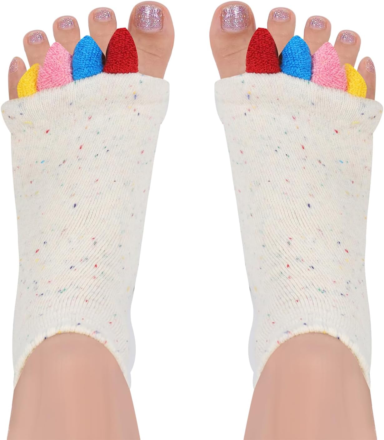 SPORCLO Yoga Toes Socks for Women Men Toe Separator Socks for Bunion Relief Cotton Massage Foot Alignment Socks 1 Pair