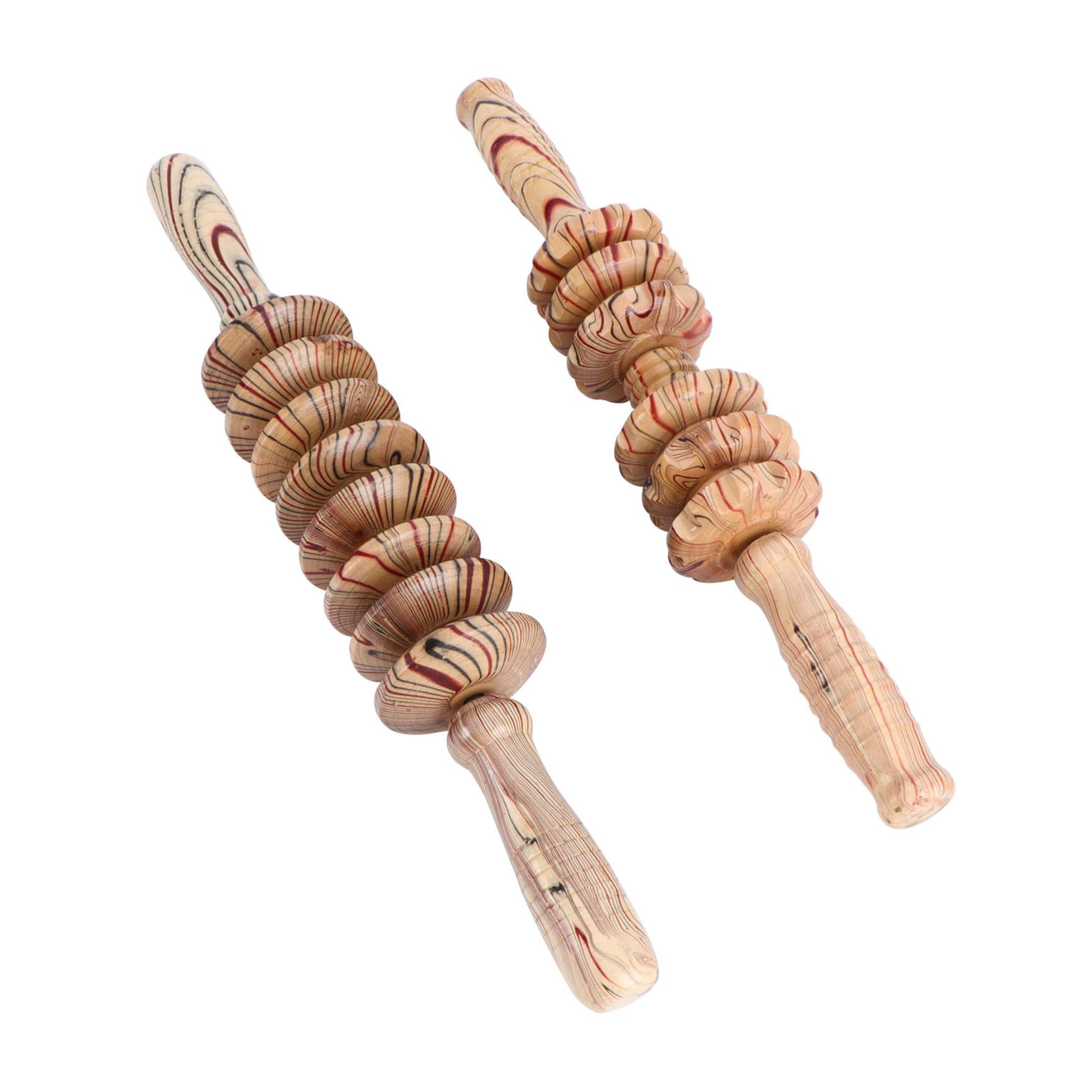 Masajeador Muscular de Madera 9 Ruedas, 2 Piezas para Abdomen