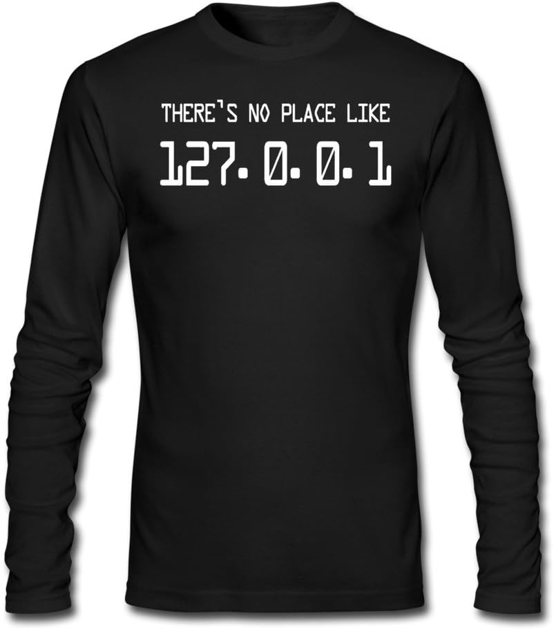 Men's THERES NO PLACE LIKE HOME : 127.0.0.1 Black XXL Long Sleeve