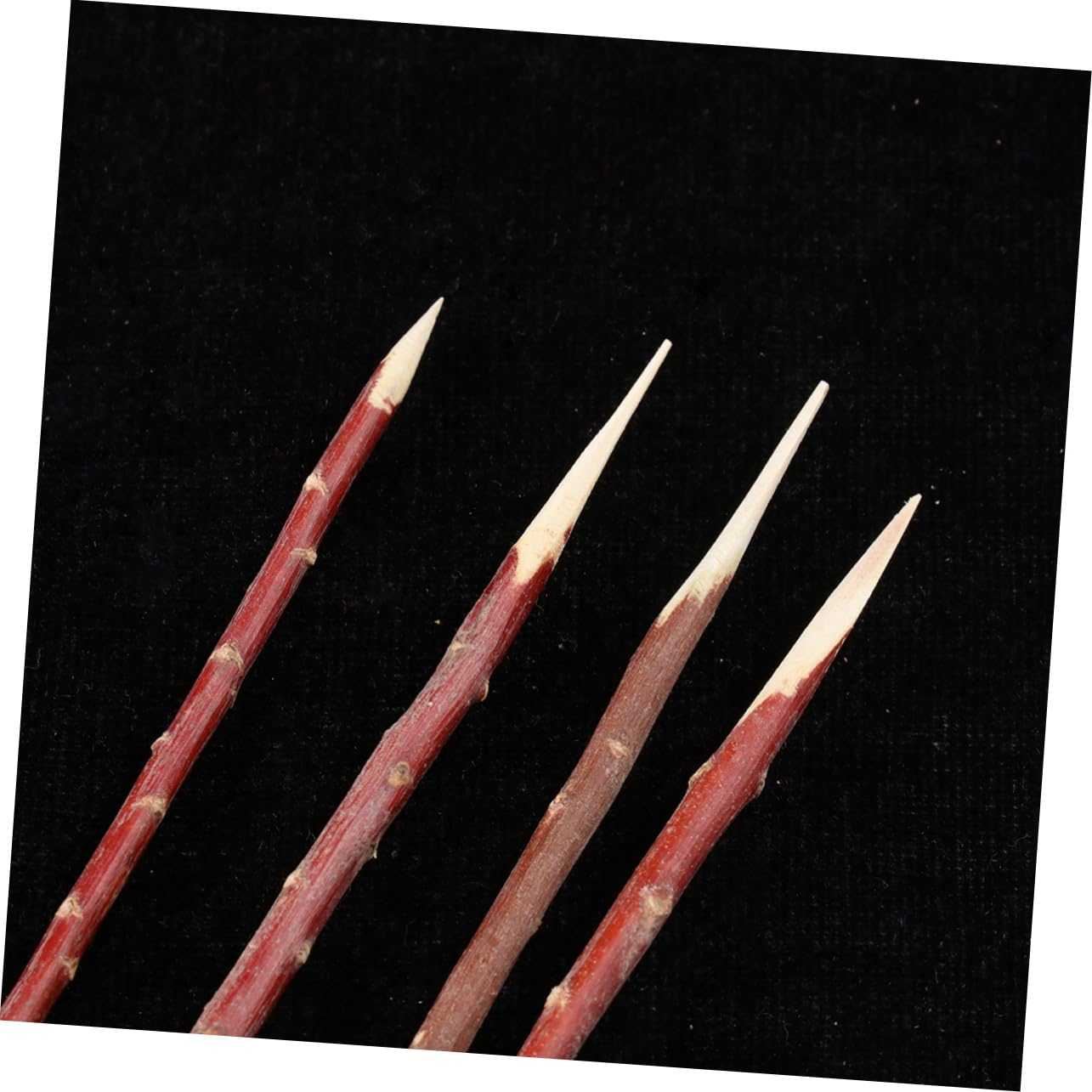 Hemobllo 100pezzi Forchette Per Barbecue in Salice Utensili Per Grigliare in Legno Naturale Bastoncini Per Carne Portatili Forniture Per Casa Aperto Rosso