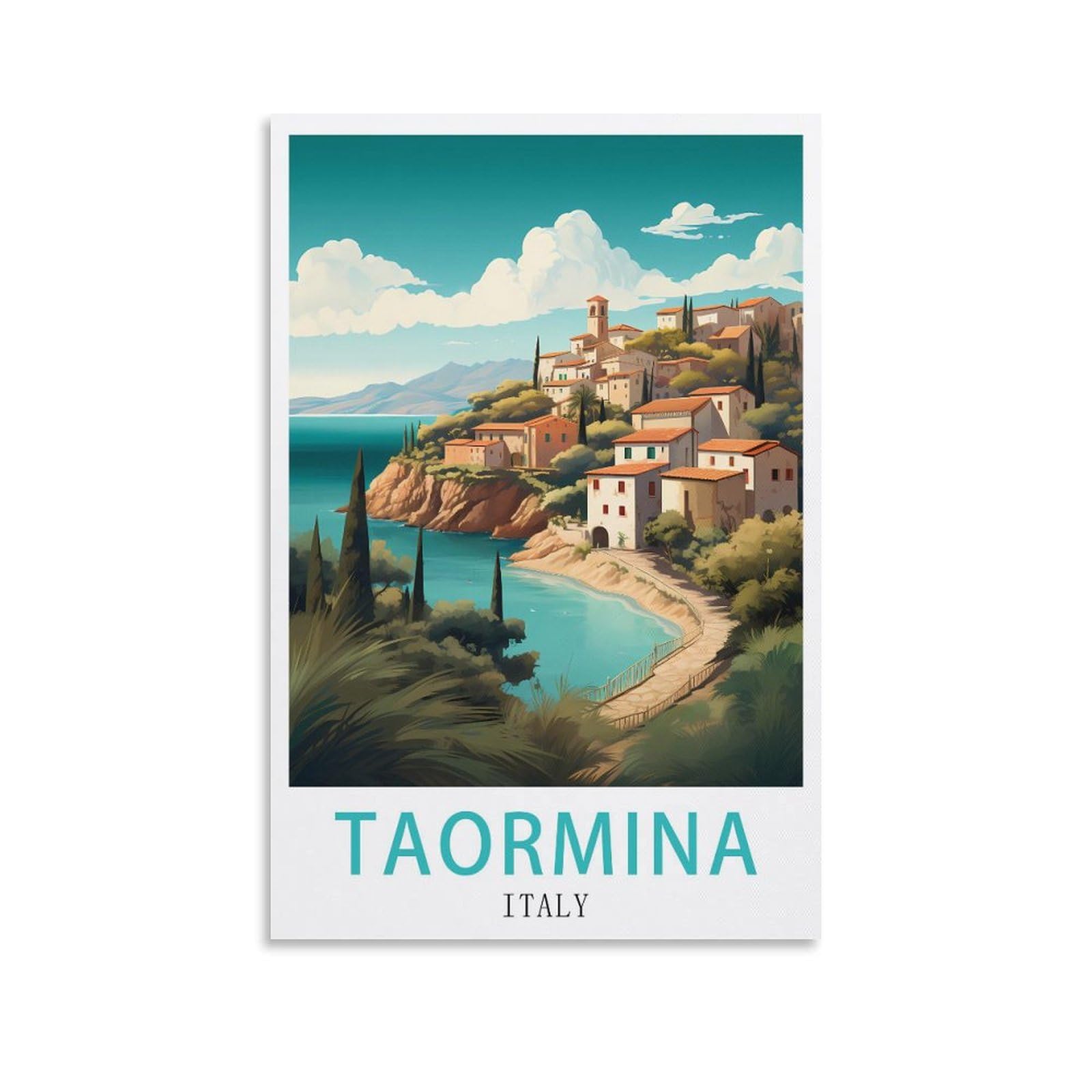 EZMLFA 5D Diamond Painting Kits for Adults,Italy Taormina,DIY Full Round Drill Diamond Dot Gem Art Kits for Adults,Crafts for Decor 40x40cm