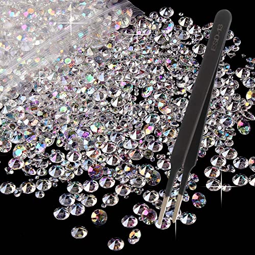 Ruicaifu 4500pcs Diamantes de Imitación Diamantes para Manualidades Cristales Acrílicos Decorativos para Fiesta Boda DIY Zapatos, Ropa, Bolsos(3mm、6mm、10mm) Cover