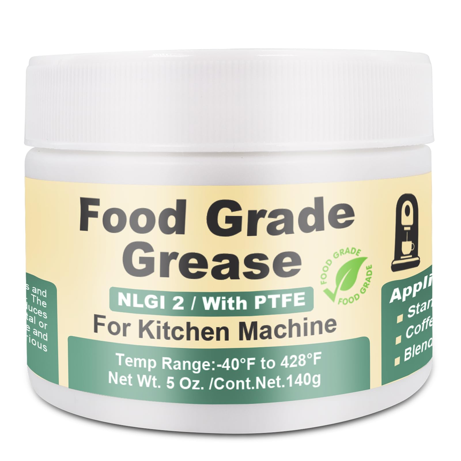 Food Grade Grease for Kitchenaid Stand Mixer Sanitary Lubricant for Blenders Coffee Machines NSF-H1 Accredited 5oz