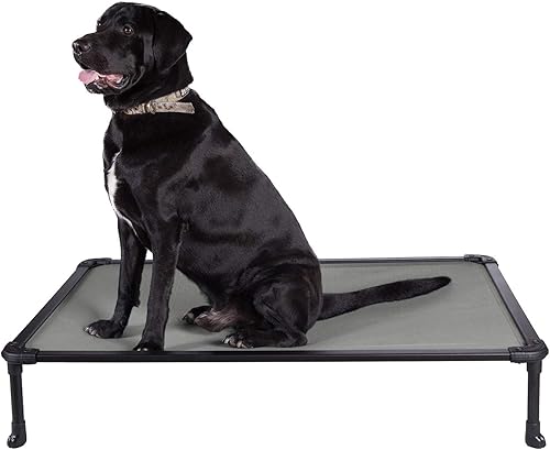 Veehoo - Cama elevada para perros a prueba de masticación. Cuna fresca y elevada para mascotas. Con estructura de aluminio inoxidable y con tela de