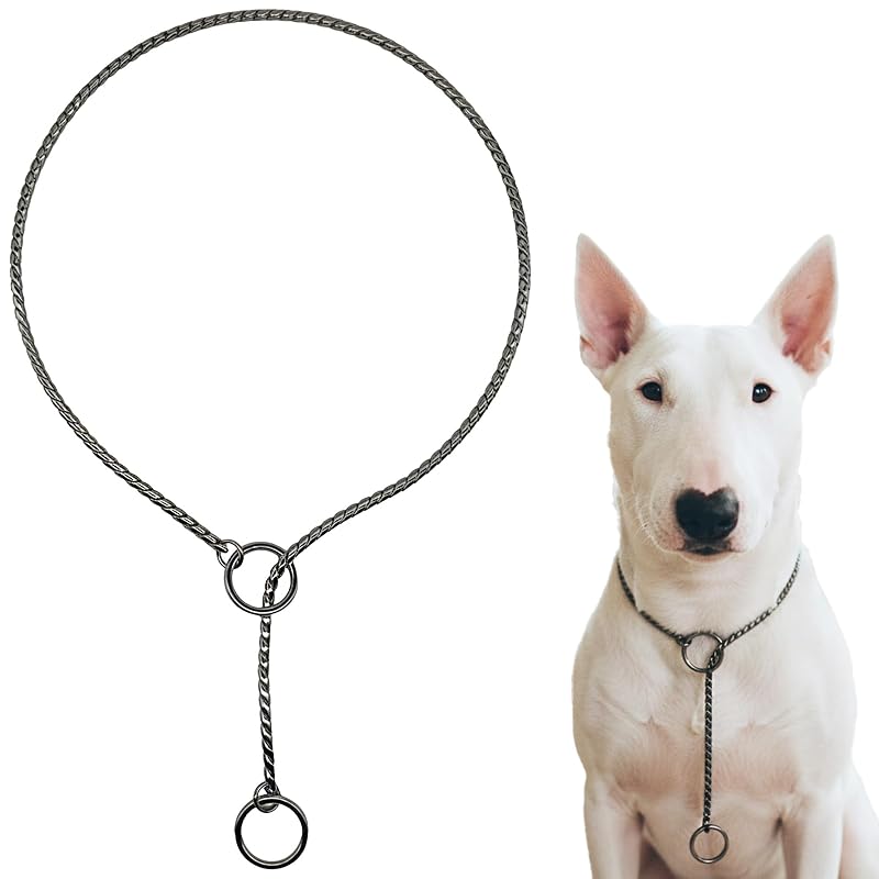 Coleira de corrente tipo cabresto para cães em latão cromado Umysky 5 mm x 45,72 cm