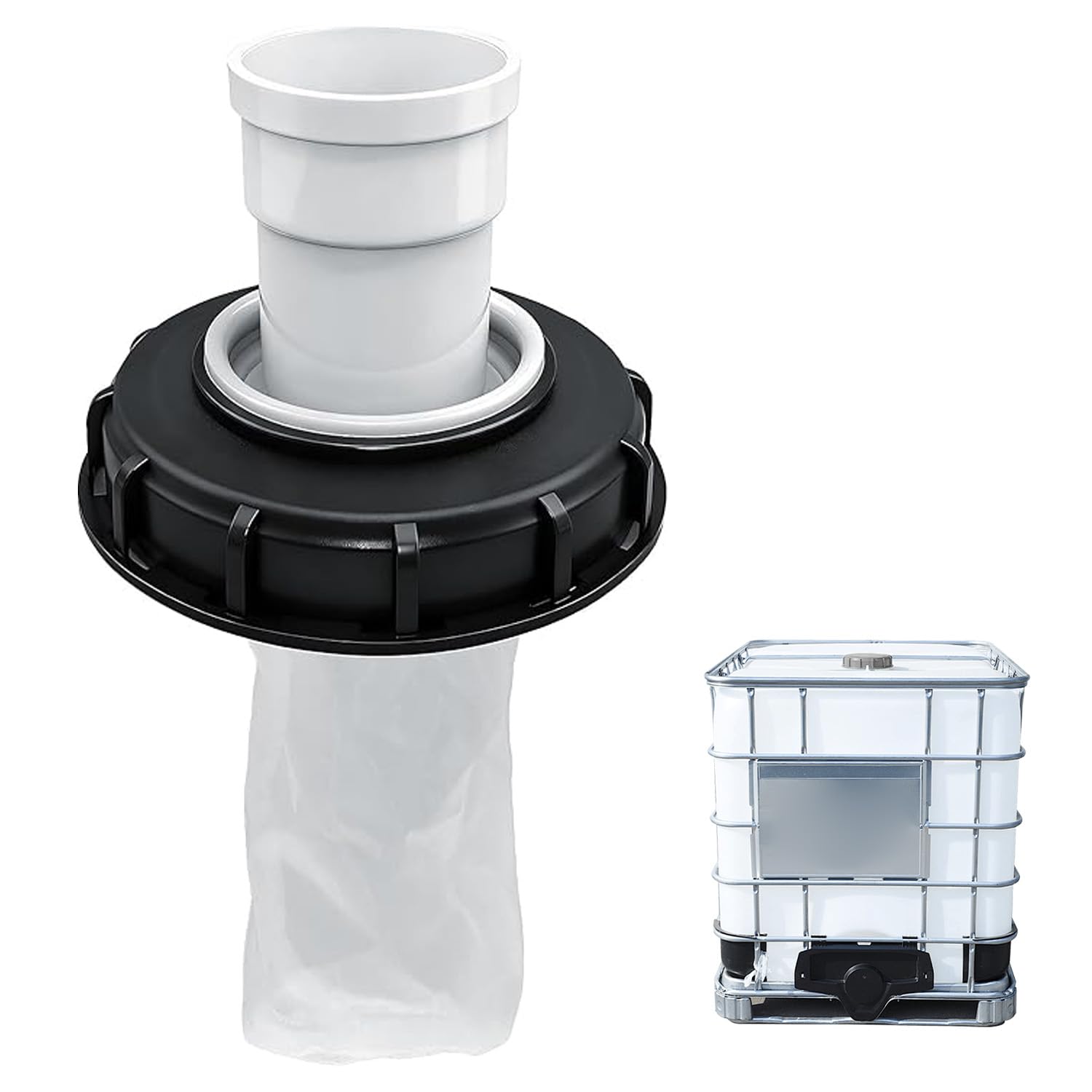 Calenxy White Ibc Lid Filter With Nylon Filter Lid Washable 165 Mm Filter Lid With Dn 150 Tank Cap Water Filter Ibc Tank Accessories Ibc Straight Head For Rainwater Tank Barrel Container
