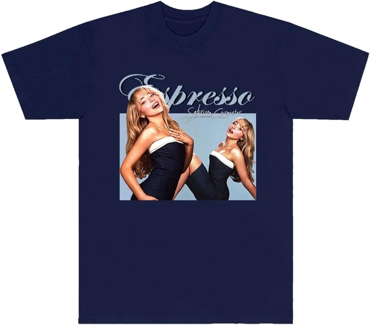 OUHZNUXSabrina Carpenter Espresso Merch T-shirt 2D Rapper Short Sleeve Hip Hop Funny Tshirt Summer Crew Neck Tops Cosplay Clothing For Men and Women XXS-4XL