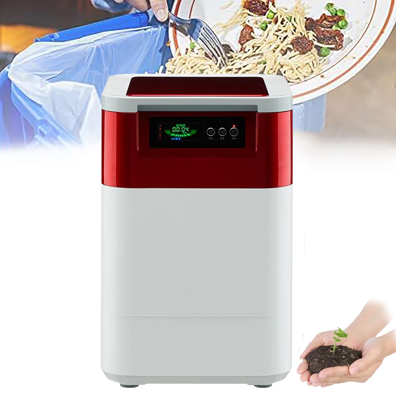 Composteur électrique de 15L, composteur Intelligent de déchets de Cuisine intérieur/extérieur de 470W, fertilise Votre Jardin (B)