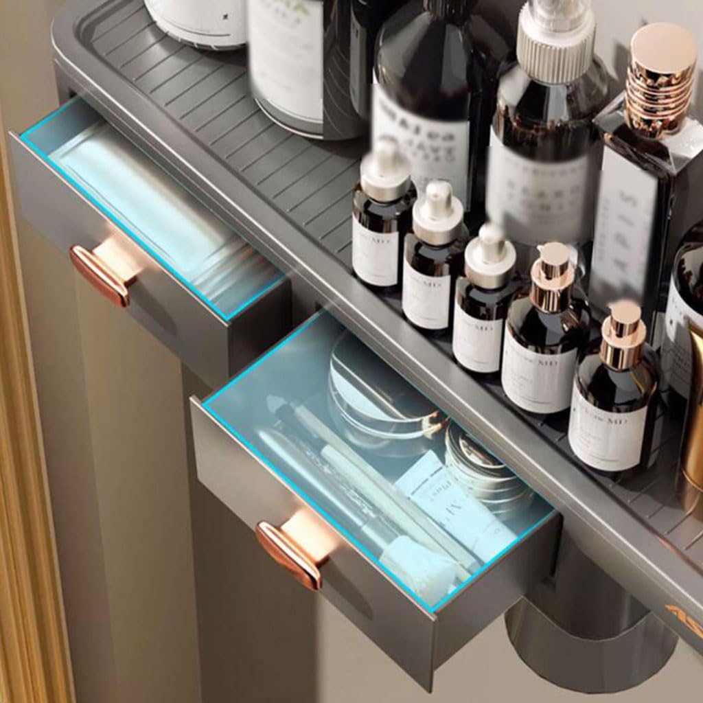 Conveniente Set portaspazzolino in plastica a Parete, Organizer per Bicchieri per collutorio di Grande capacità con spremidentifricio Pratico