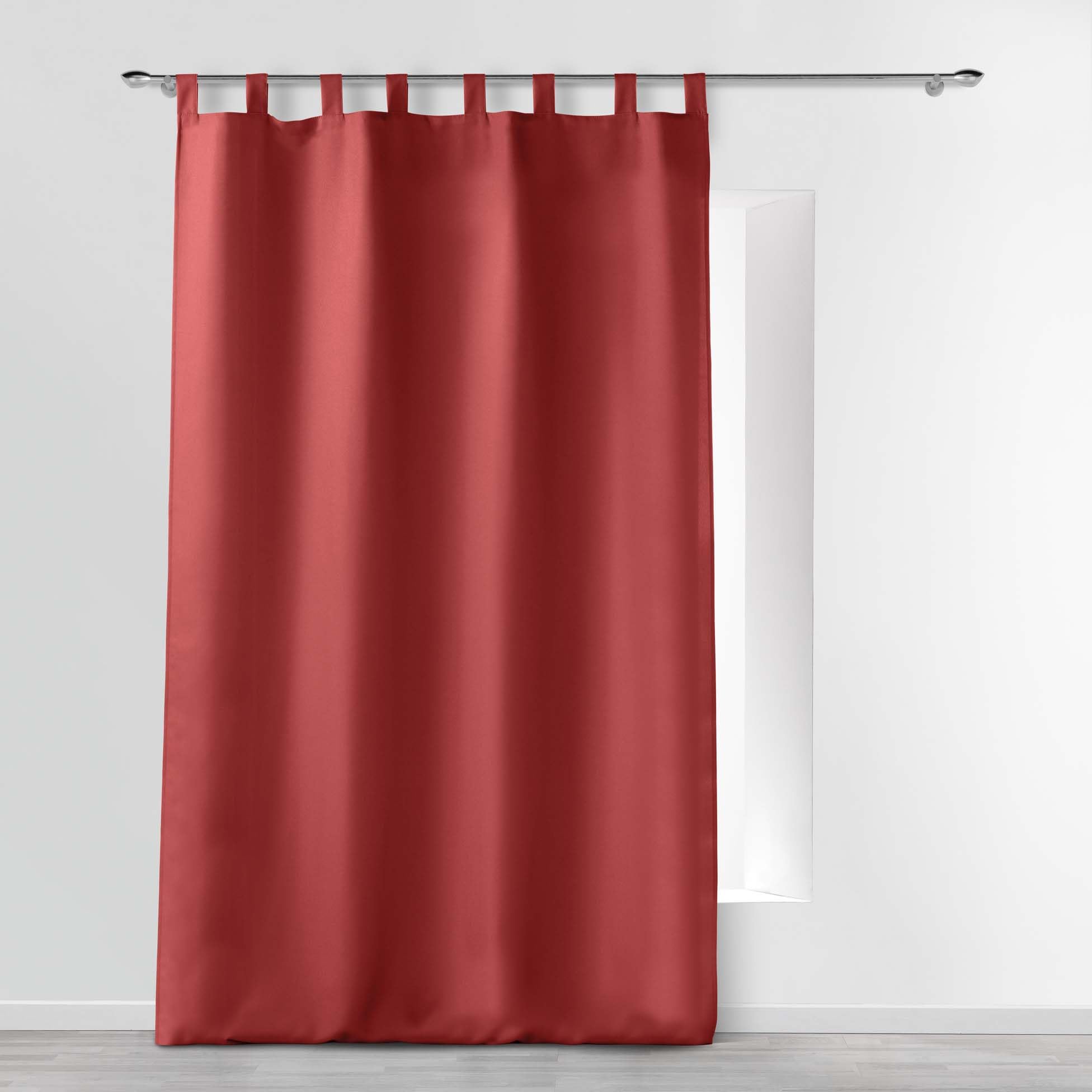 Douceur d'Intérieur, Essentiel Tab-Top Curtain 140 x 260 cm Pomegranate Polyester