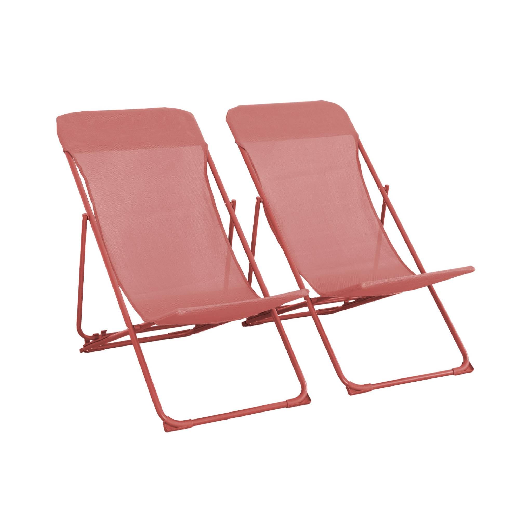 Set 2 sedie sdraio pieghevoli Terracotta - 83x88x95 cm