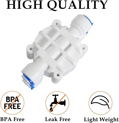 Miniatura 2 de HONSNKS Válvula de cierre automático de 4 vías de tubo de 14 pulgadas con accesorios de conexión rápida para purificador de agua y sistema de