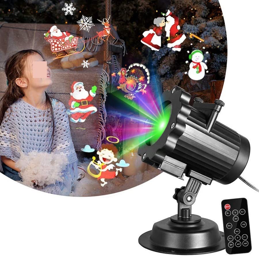 Proyector luz, Proyector de Navidad Efecto de animación Proyector de Escenario 12 Patrones IP65 Luz de proyector de Fiesta de Halloween for Interiores/Exteriores