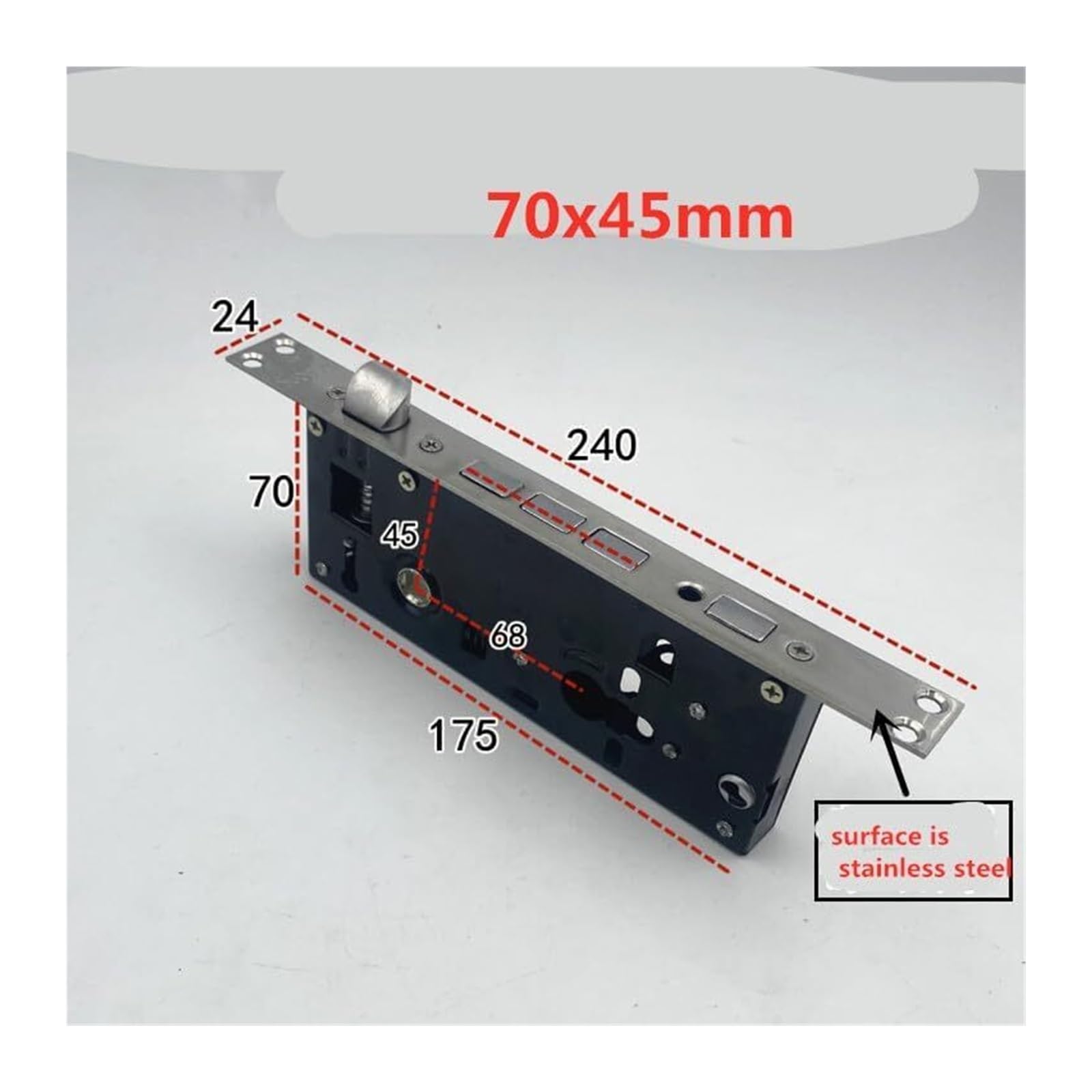 Zamki wpuszczane, zamki skrzydłowe, Zamek wpuszczany 24x240mm 70x45-50mm Wąski Zabezpieczenie(70-50mm)