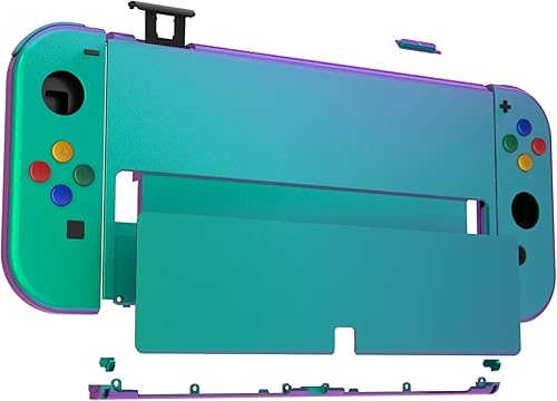 Miniatura 5 de eXtremeRate Chameleon - Juego completo de carcasa para Nintendo Switch OLED placa trasera de consola de repuesto y soporte de metal carcasa y