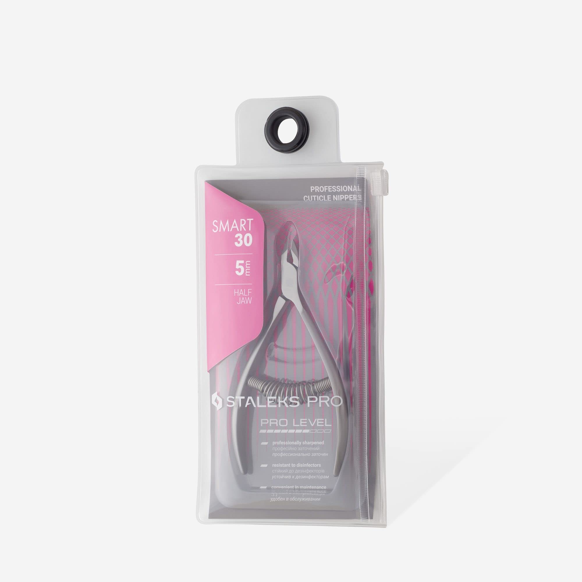 Staleks Pro Smart 30 Pince à cuticules professionnelle demi-mâchoire 5 mm – Modèle NS-30-5 – Jusqu'à 25 000 cycles de travail – Outil professionnel pour enlever les cuticules des ongles