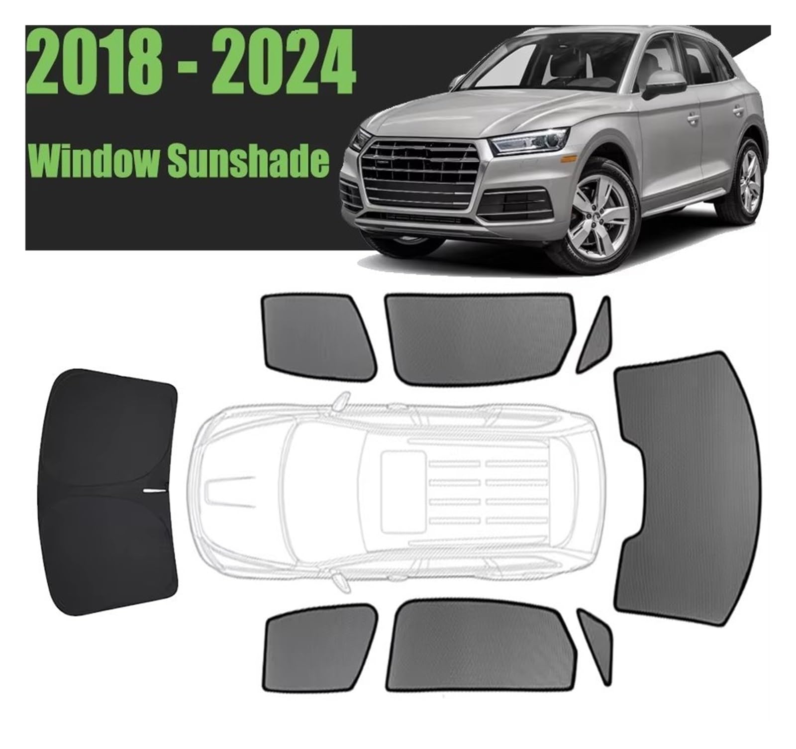 Kfz Outdoor Abdeckplane Für Q5 FY 2018 2019 2020 2021 2022 2023 2024 Auto Fenster Sonnenschutz Magnetische Vorhang Mesh Frontscheibe Autoscheiben Sonnenschutz(Front Windshield B)