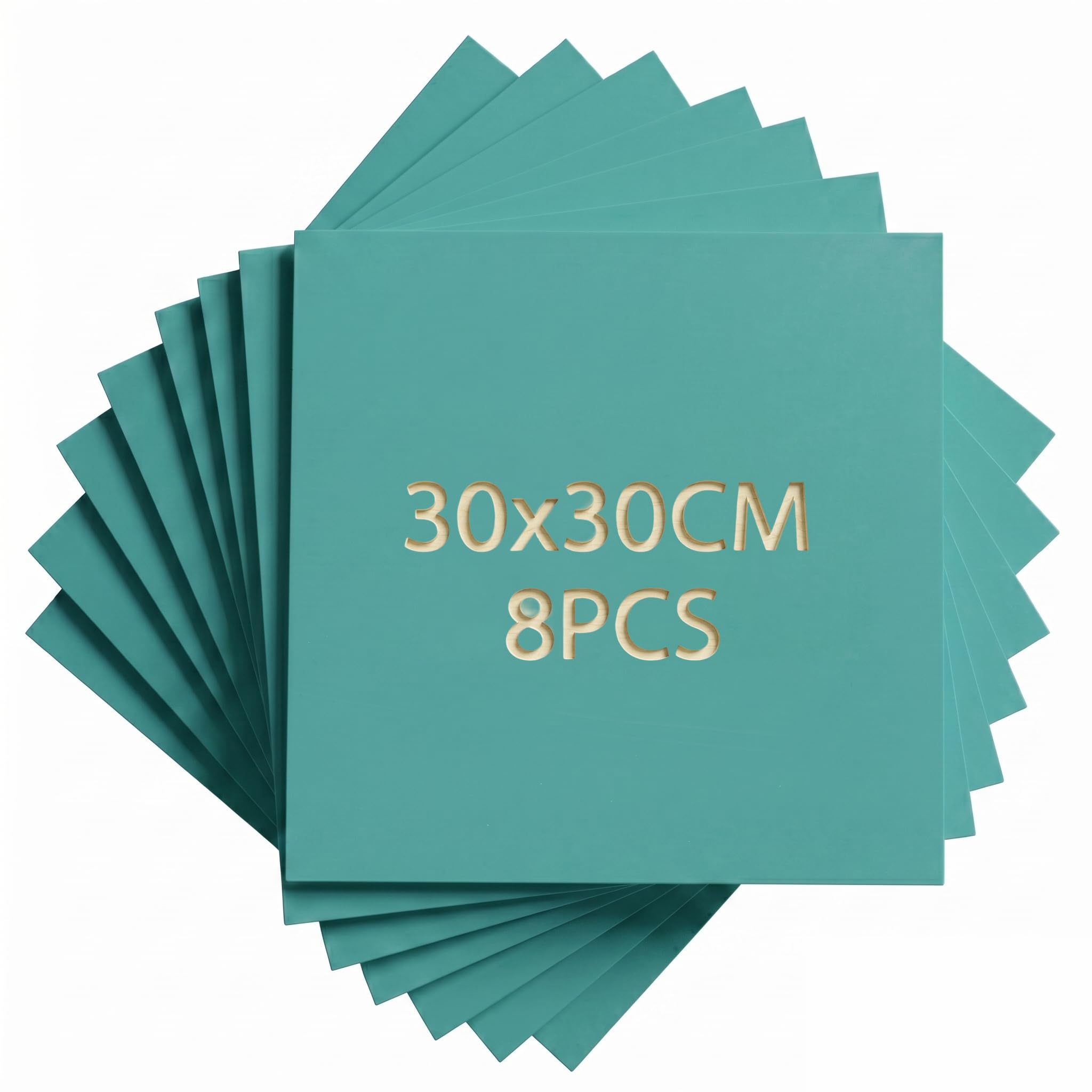 SCULPFUN 8Pcs Green Plywood Sheets 300x300x3mm Coloured Basswood Board Paint-Free Craft Wood for Cutting and Engraving Pre-Colored Wooden Material for DIY Gifts Model Making