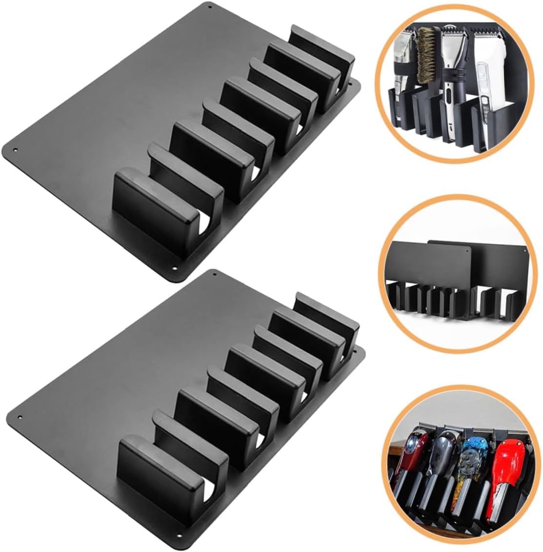 Wall Mounted Hair Clipper Organizer 2pcs Hair Trimmer Holder for Salon Adjustable Beard Trimmer Storage Hooks Suitable for Hairdressers and Home Use