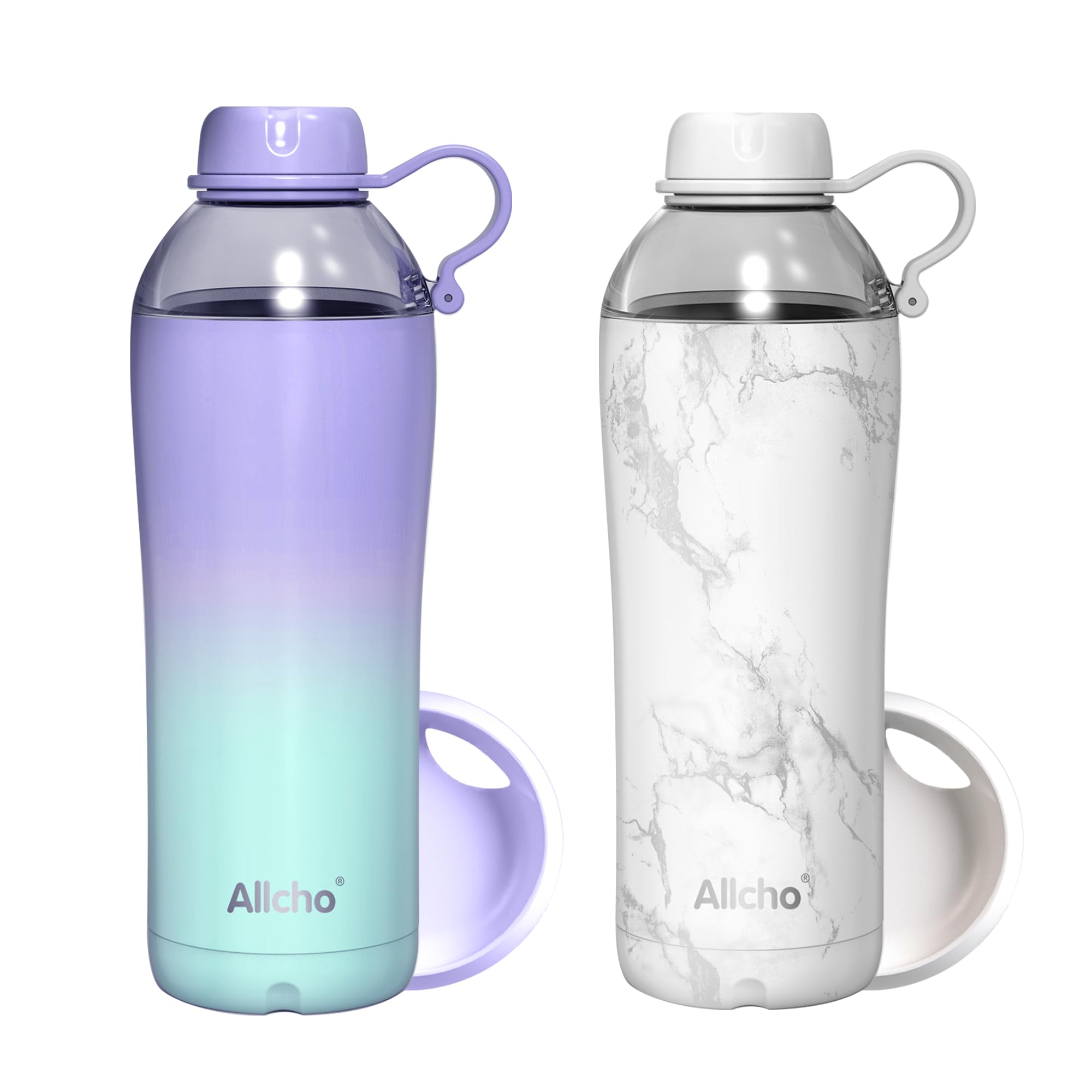 2in1 Stainless Steel Water Bottles for Women, 18 oz Tumbler with Lid and Straw, Double Walled Insulation, 2 Lids (Chug & Tumbler) - Hydrate & Caffeinate, Gifts