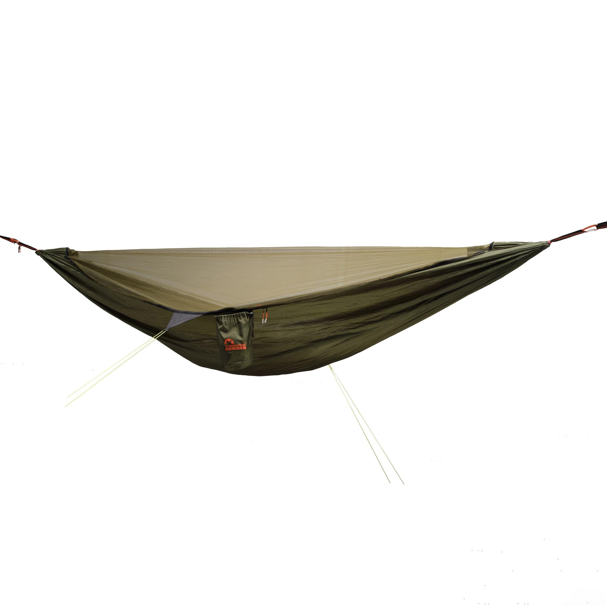 Hamaca con mosquitera, ligera y portátil, para excursiones en las montañas en el bosque, fácil montaje, camping, playa, senderismo, hamaca, exterior, 330 x 150 cm, 300 kg, color verde
