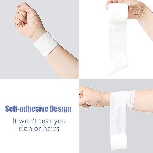 Miniatura 6 de Gondiane Paquete de 9 vendajes autoadhesivos de 2 pulgadas x 5 yardas para tobillos, muñecas, dedos, deportes, cinta veterinaria cohesiva