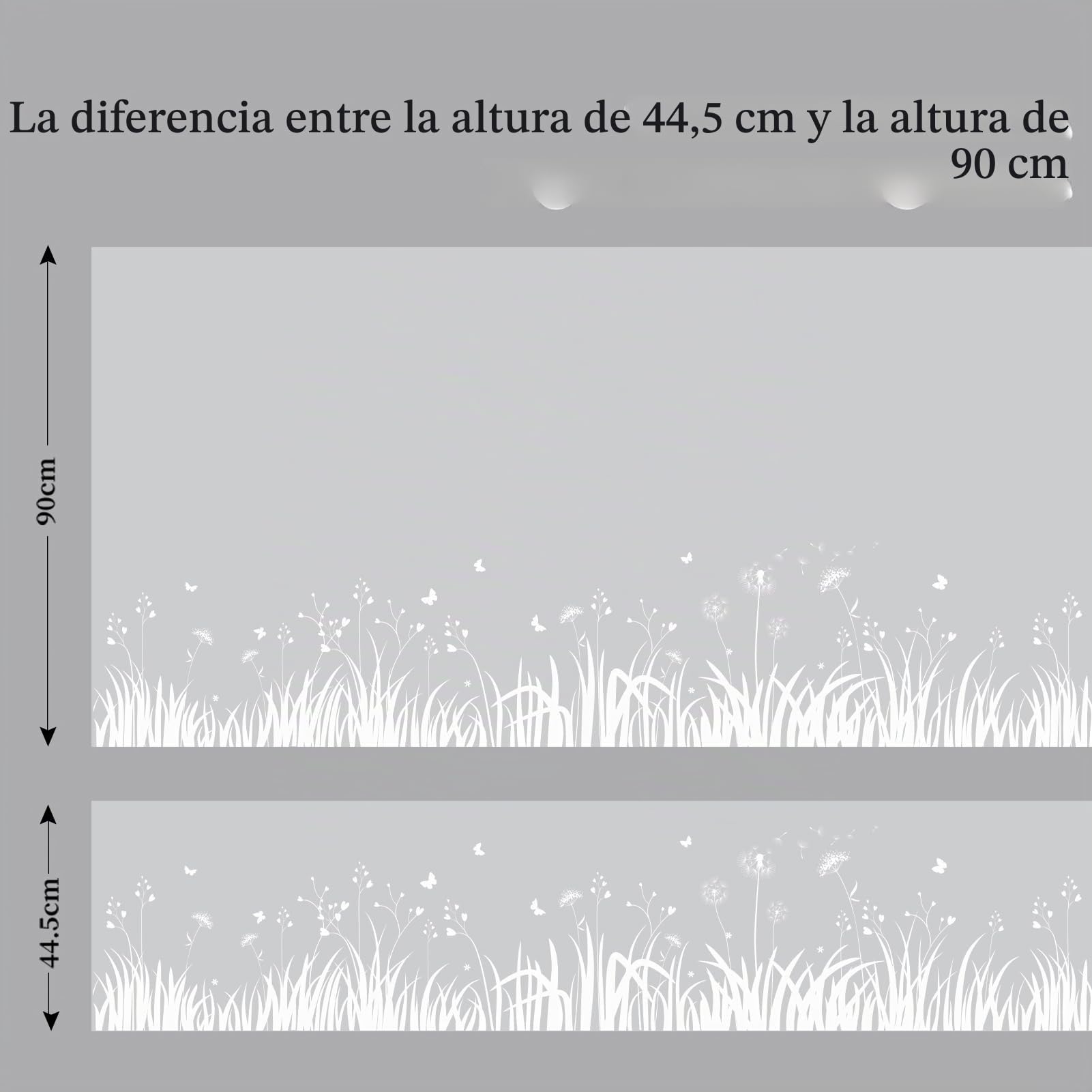 dktie Película de Privacidad de Vinilo Esmerilado para Ventana, Sin Pegamento, Extraíble, Diente de León, Mariposa, Estática para Cocina, Baño, Habitación