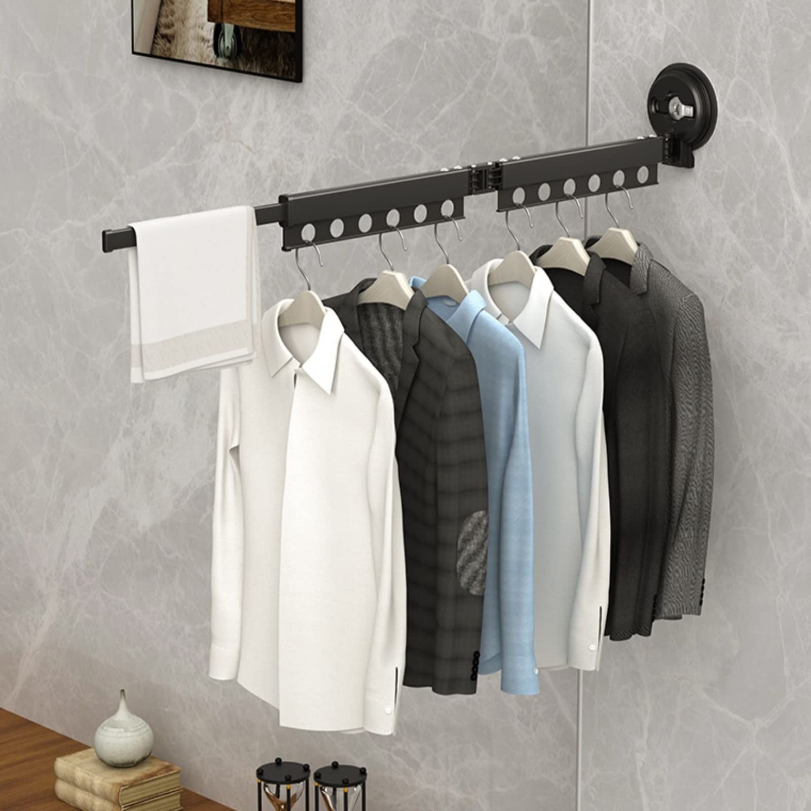 Amazon.co.jp : 物干しラック 室内 壁付け 物干し 吸盤式物干し、洗濯