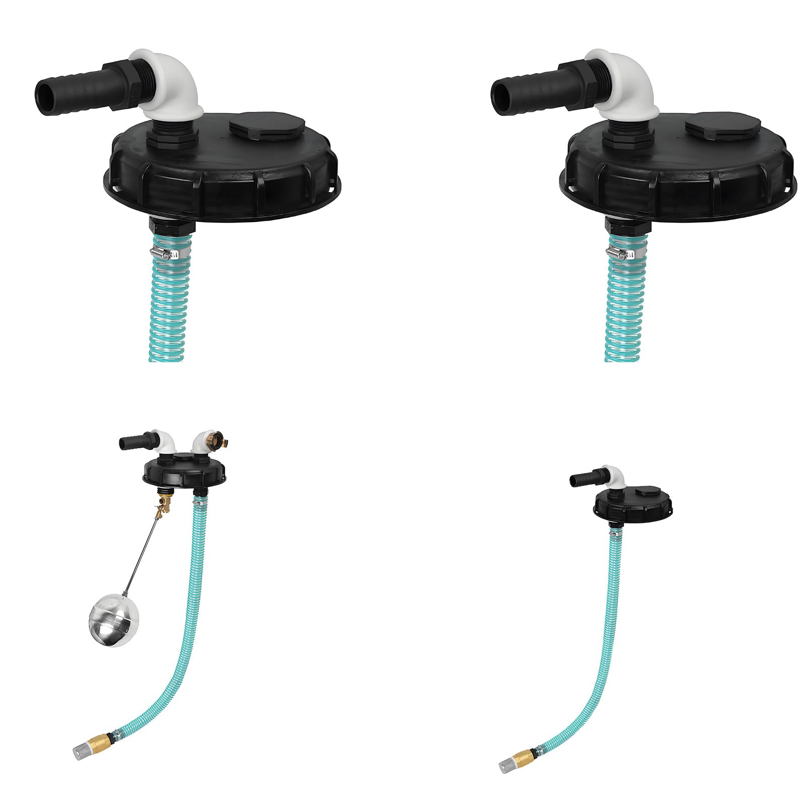 Conjunto de conector de riego con salida de manguera para riego de jardín al aire libre y uso doméstico DN150 PP tapa de rosca redonda
