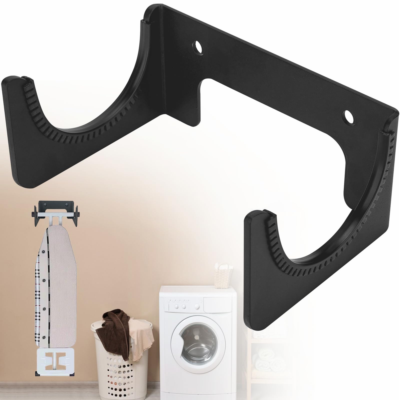 Wdwlbsm Ironing Board Holder Ironing Board Hanger Wall Mount for T or Y Leg, Iron Board Hook Concealed,Board Storage Organizer for Laundry Room, Space Saving