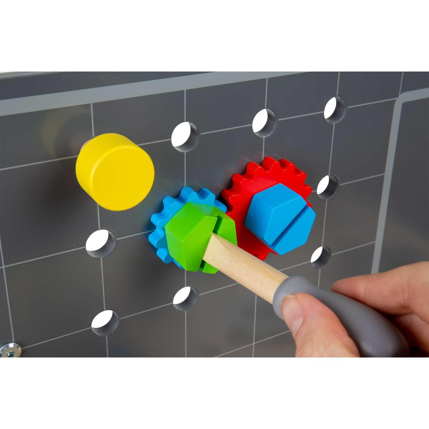 Bigjigs Toys Banco da lavoro | 34 pezzi panca in legno per attrezzi | Strumenti di costruzione per bambini e bambini | Banco da lavoro per bambini | Ottimo regalo per ragazzi e ragazze | Adatto per