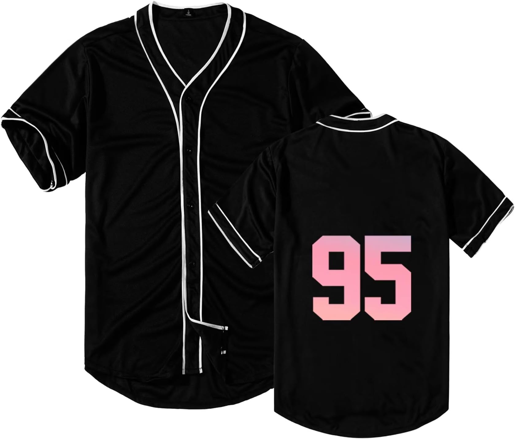 Dolpind Mens Baseball Jersey Love Yourself Button Down Shirts Plain Hip Hop Hipster Tshirt Softball Jersey