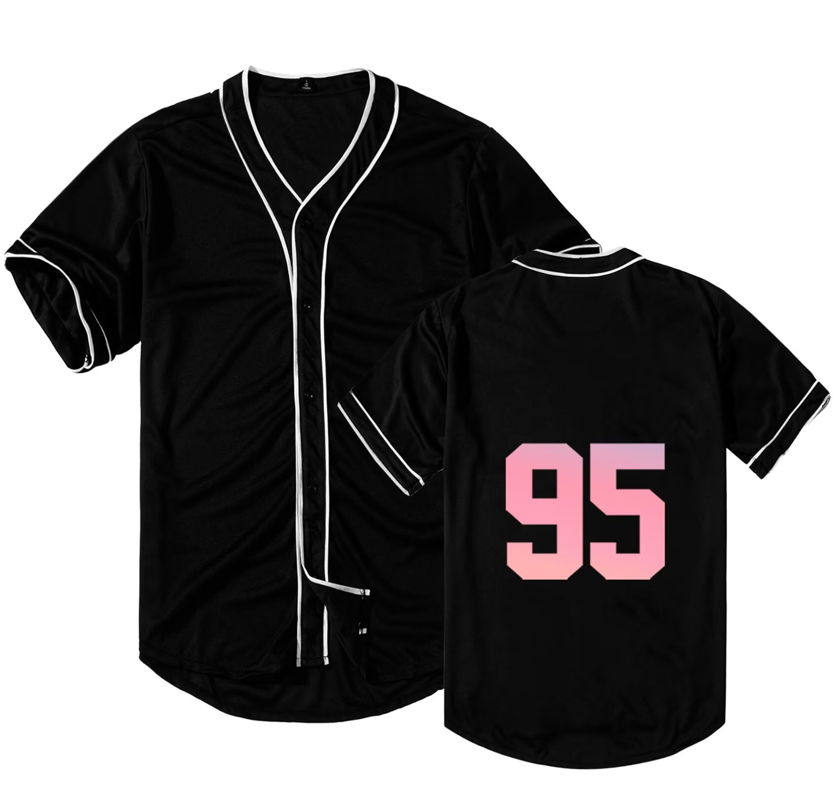 Dolpind Mens Baseball Jersey Love Yourself Button Down Shirts Plain Hip Hop Hipster Tshirt Softball Jersey