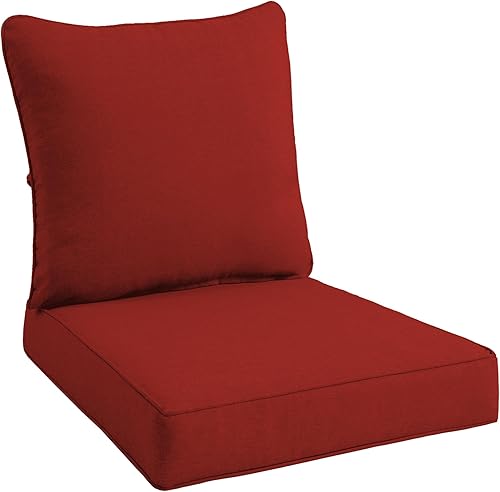 Sundale Outdoor Cojín rojo de olefina para asiento profundo, resistente al agua para exteriores e interiores, almohadilla de 4 pulgadas de grosor