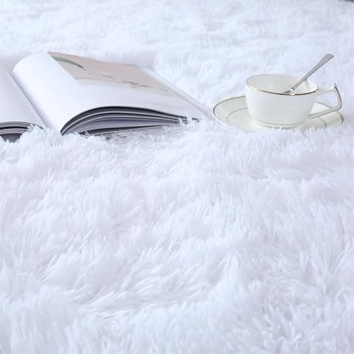 Vista 143 de Alfombras para dormitorio de niñas sala de estar: alfombra de área peluda de 5 x 7 para sala de juegos de niños, alfombra peluda de felpa pastel