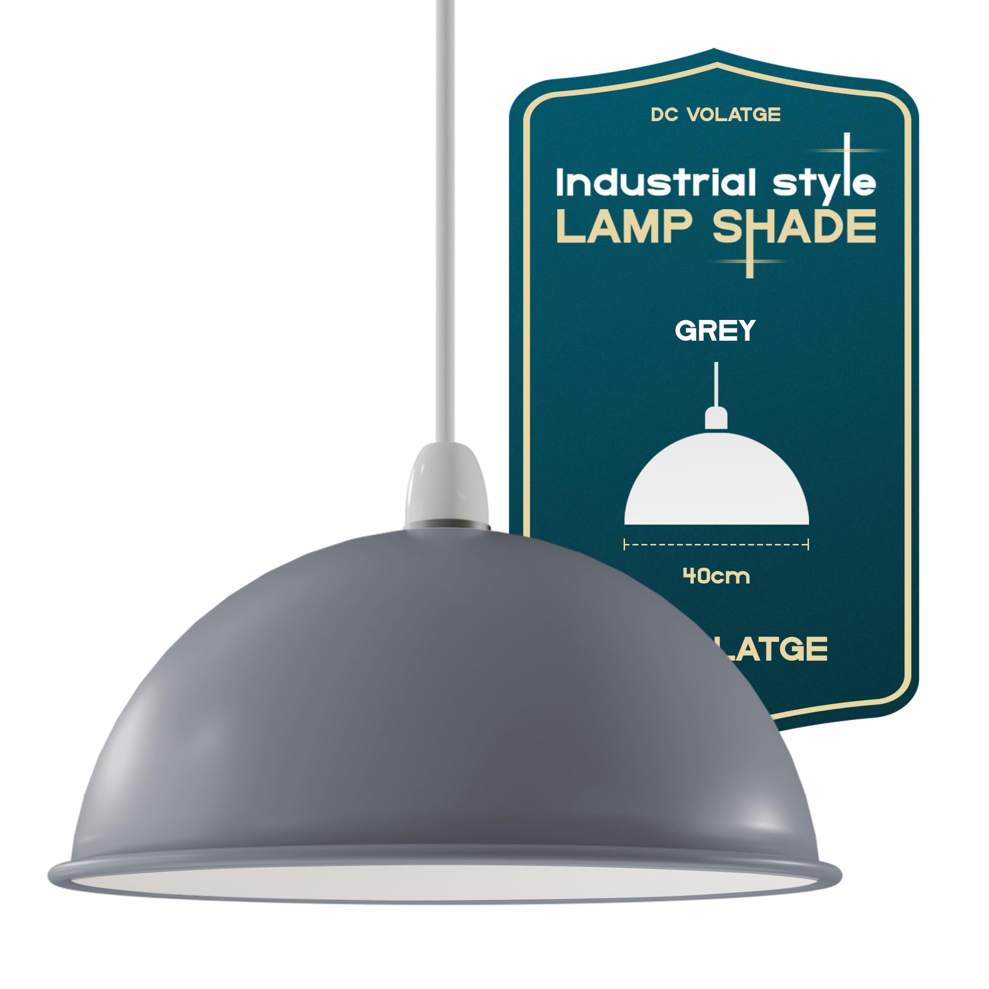 Modern Style Retro Easy Fit Grey Pendant Light Shade Metal Lamp Shade Small Lampshade Vintage Industrial Ceiling Pendant Lamp Kitchen Light Living Room Corridor Porch Lounge (Style 8)
